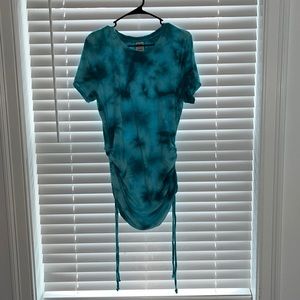 Victoria secret pink sizeXL teal blue tie dye wash terry cloth clinch dress NWOT